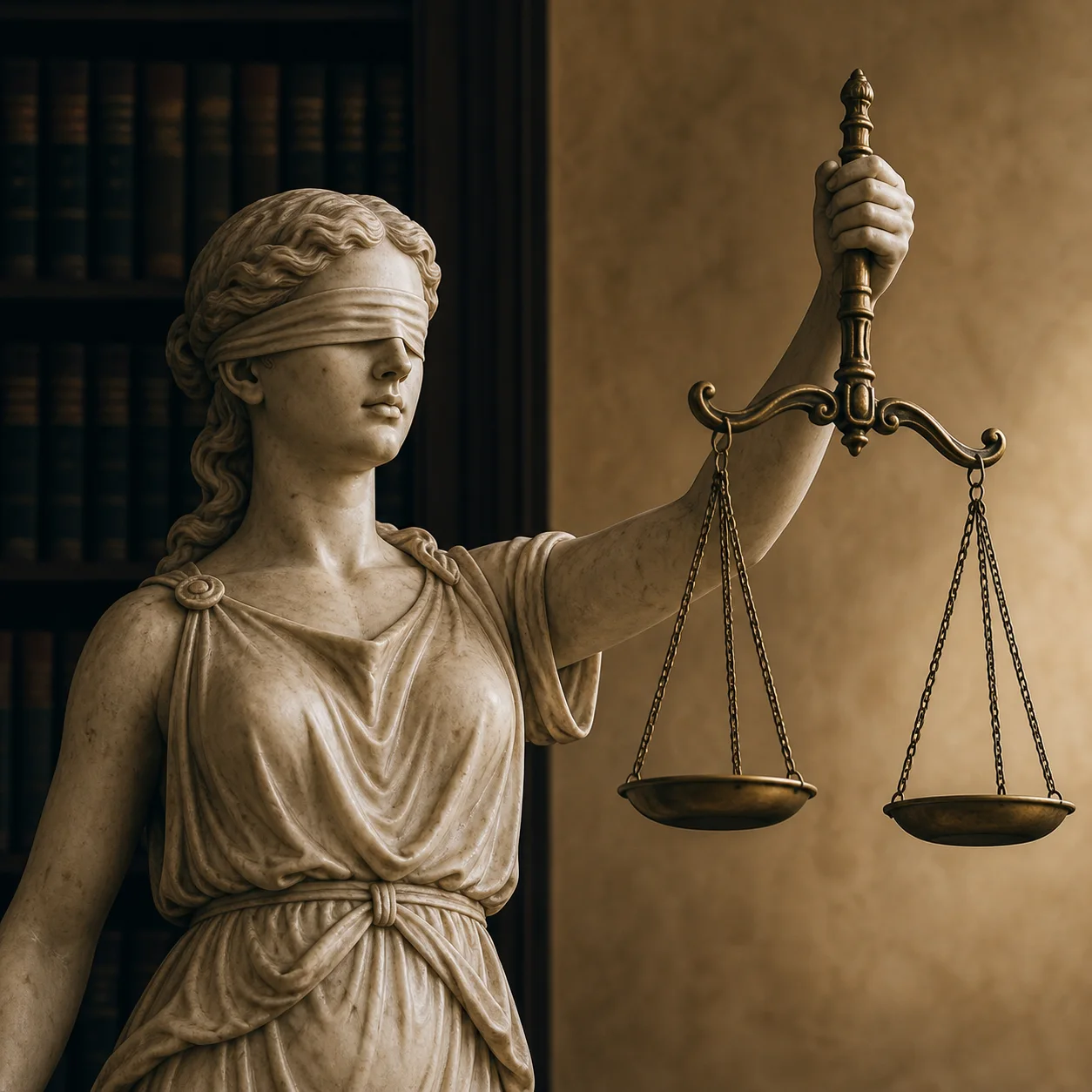 Lady Justice holding balanced scales